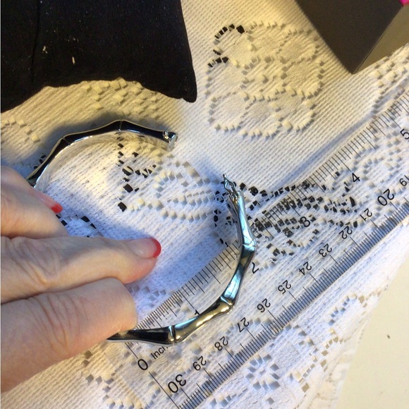 Rustic Cuff Silver Bangle Bracelet - Picture 5 of 7